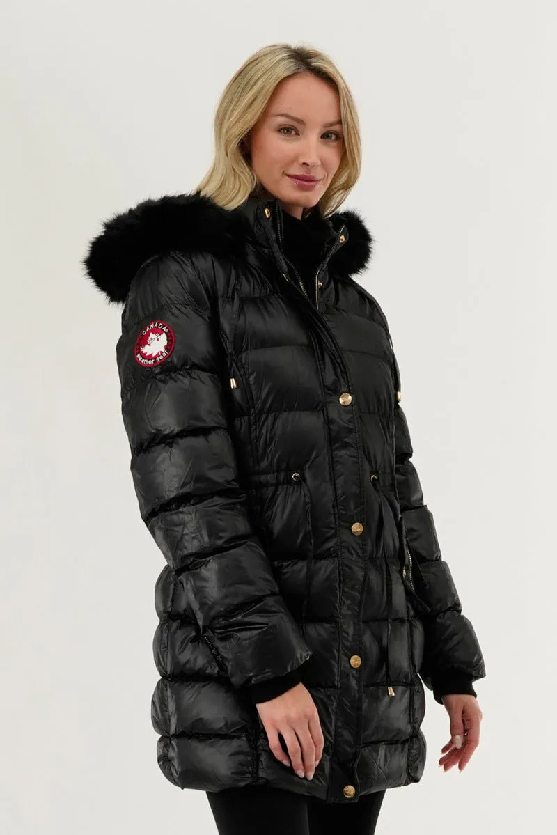 Canada Weather Gear Tie Waist Puffer Parka Jacket - Black sold by Fairweather product image thumbnail 2