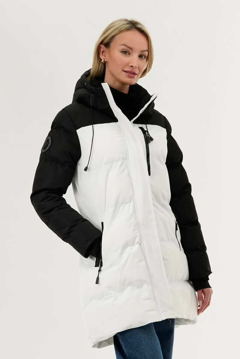 Colour Block Puffer Parka Jacket - White sold by Fairweather product image thumbnail 2