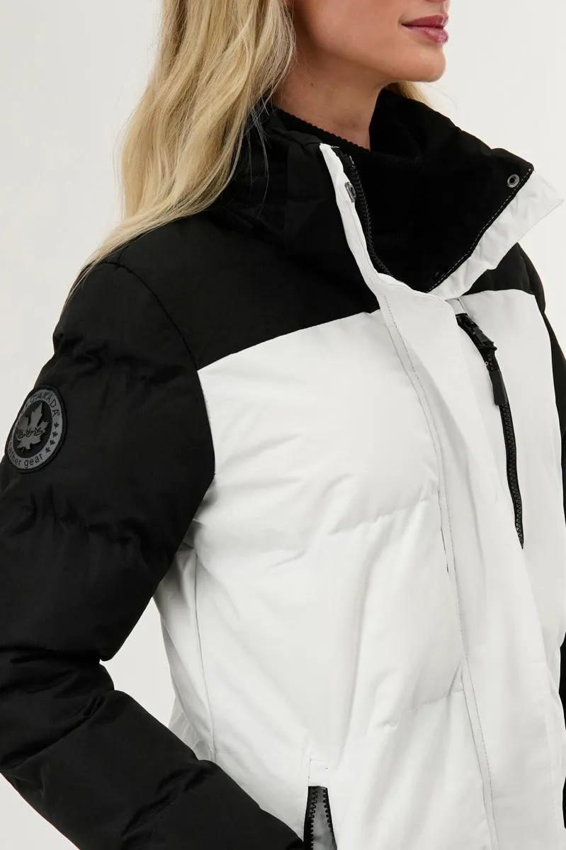 Colour Block Puffer Parka Jacket - White sold by Fairweather product image thumbnail 4
