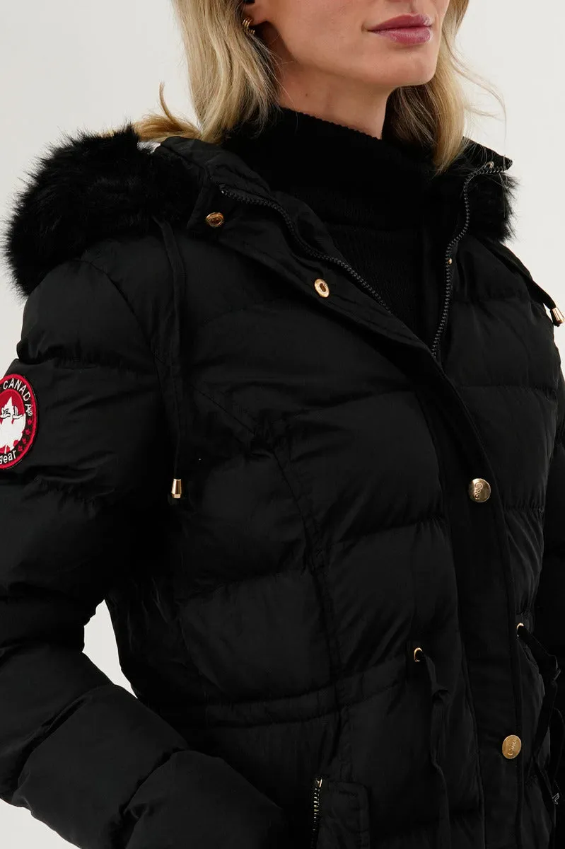 Canada Weather Gear Tie Waist Puffer Parka Jacket - Black sold by Fairweather product image thumbnail 4