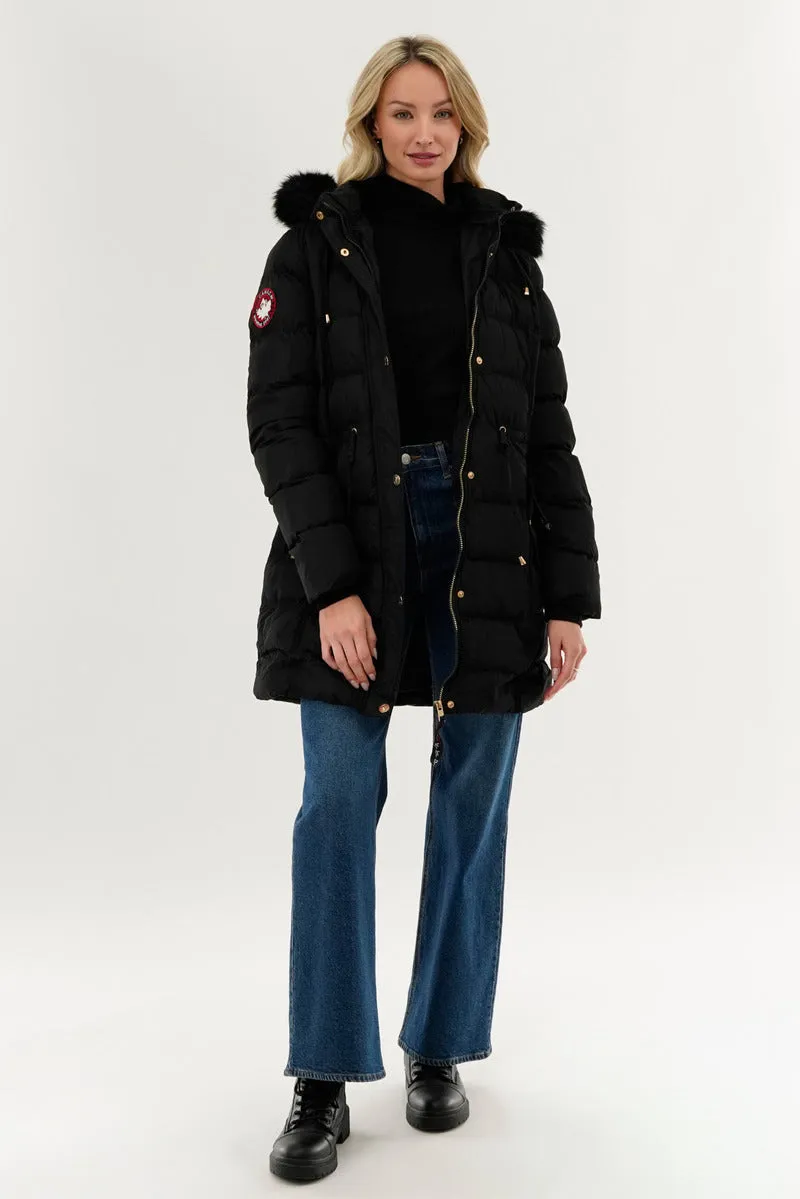 Canada Weather Gear Tie Waist Puffer Parka Jacket - Black sold by Fairweather product image thumbnail 5