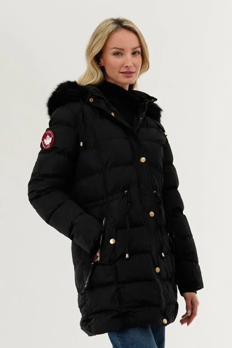 Canada Weather Gear Tie Waist Puffer Parka Jacket - Black sold by Fairweather product image thumbnail 2
