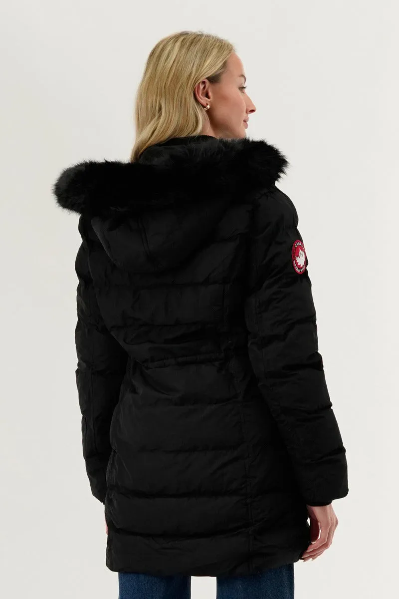 Canada Weather Gear Tie Waist Puffer Parka Jacket - Black sold by Fairweather product image thumbnail 3