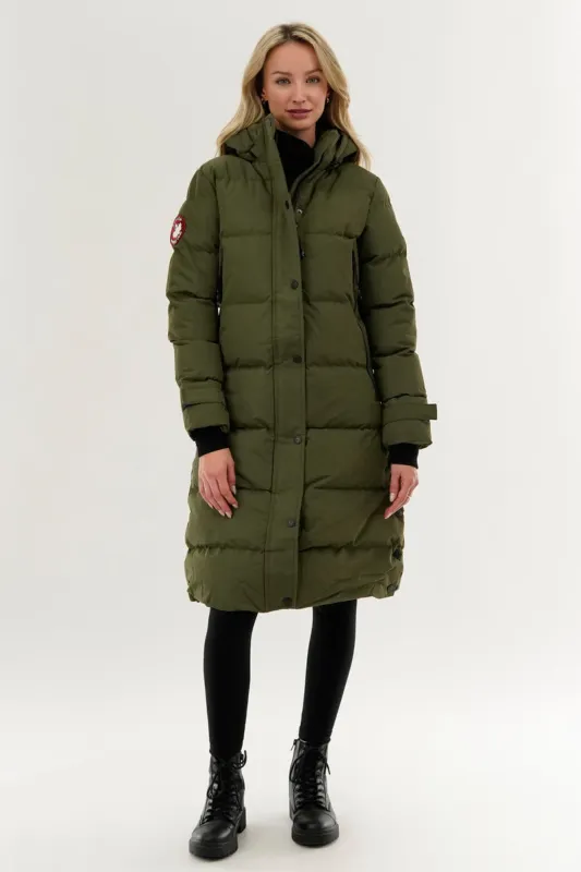 Canada Weather Gear Quilted Maxi Parka Jacket - Olive sold by Fairweather
