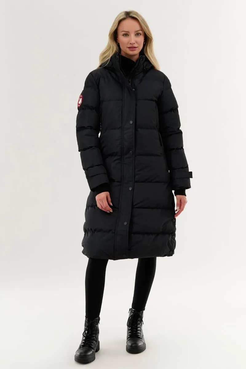 Canada Weather Gear Quilted Maxi Parka Jacket - Navy sold by Fairweather