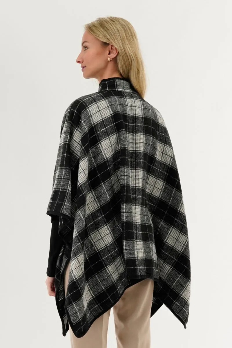 Canada Weather Gear Tartan Plaid Poncho - Black sold by Fairweather product image thumbnail 3