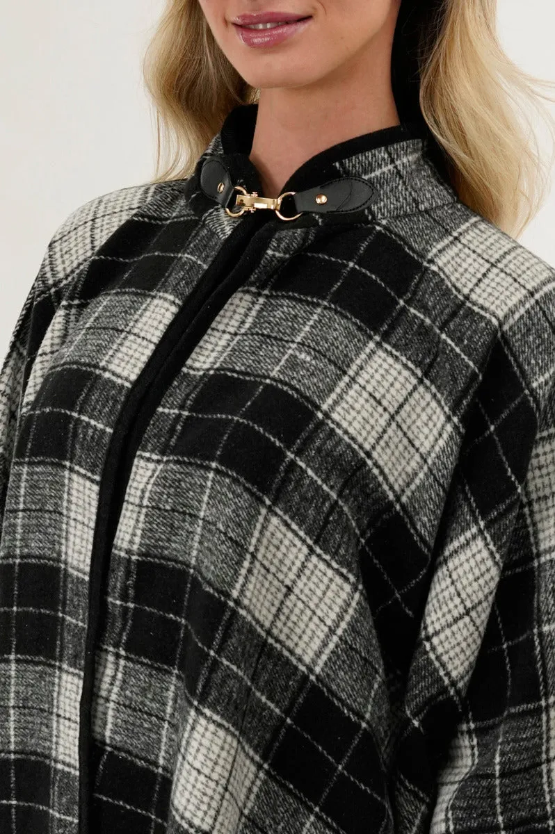 Canada Weather Gear Tartan Plaid Poncho - Black sold by Fairweather product image thumbnail 4