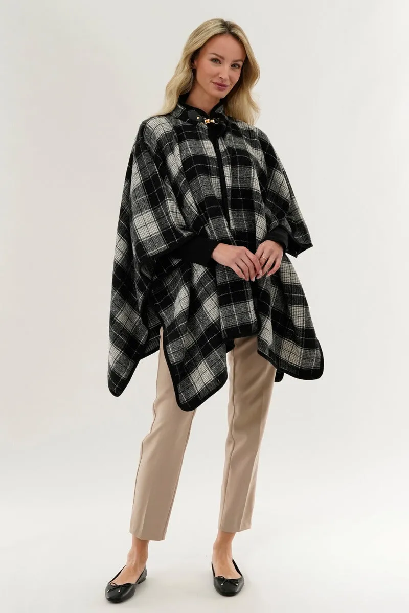 Canada Weather Gear Tartan Plaid Poncho - Black sold by Fairweather product image thumbnail 5