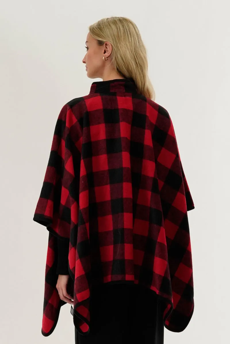 Canada Weather Gear Plaid Poncho - Red sold by Fairweather product image thumbnail 3