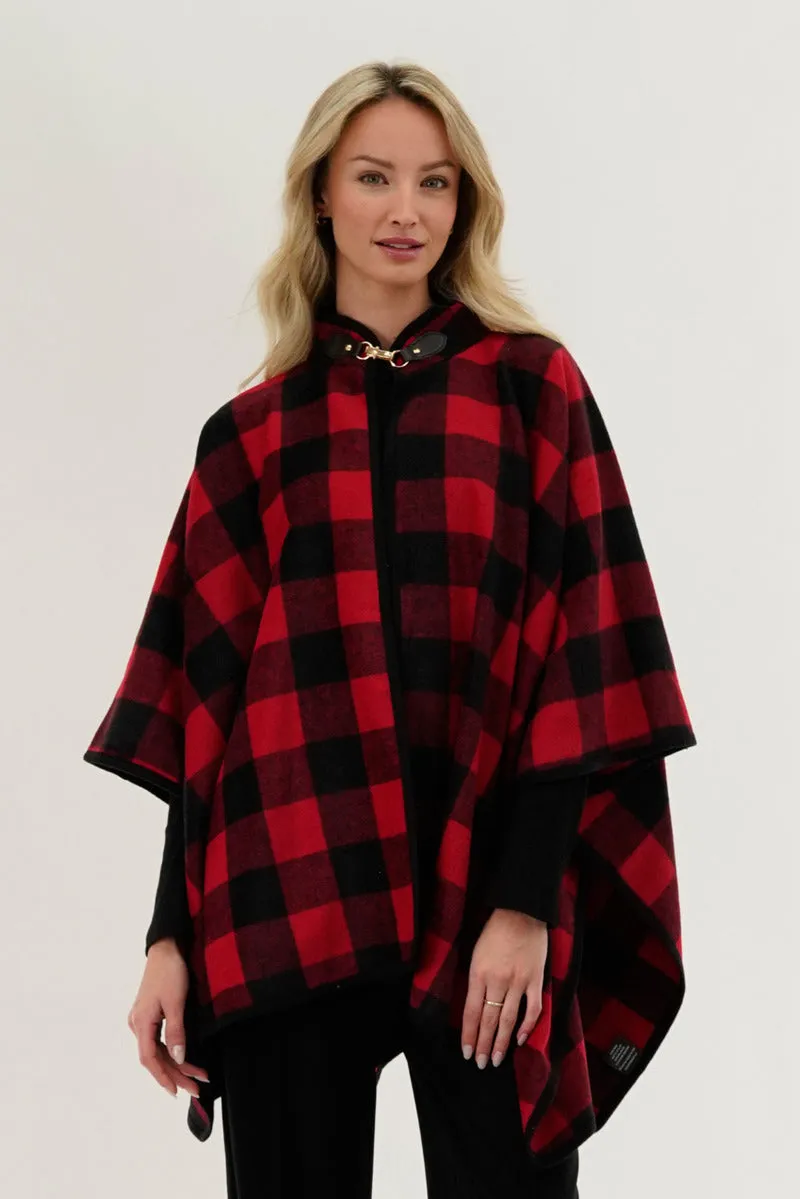 Canada Weather Gear Plaid Poncho - Red sold by Fairweather