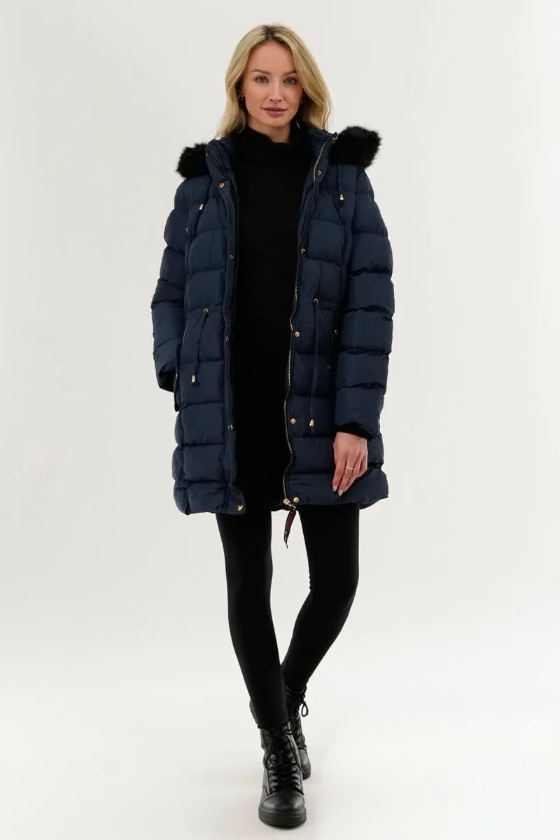 Canada Weather Gear Tie Waist Puffer Parka Jacket - Navy sold by Fairweather product image thumbnail 5