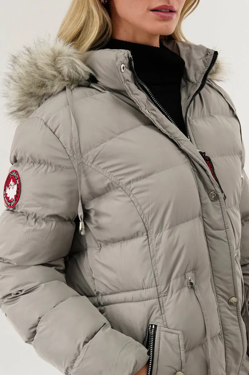 Canada Weather Gear Tie Waist Puffer Parka Jacket - Grey sold by Fairweather product image thumbnail 4