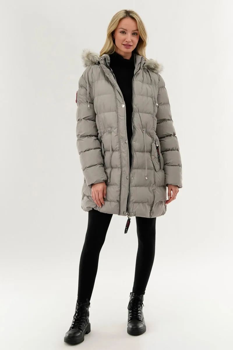 Canada Weather Gear Tie Waist Puffer Parka Jacket - Grey sold by Fairweather product image thumbnail 5