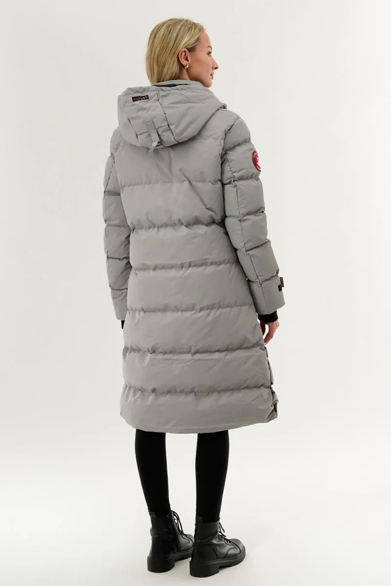 Quilted Maxi Parka Jacket - Grey sold by Fairweather product image thumbnail 3