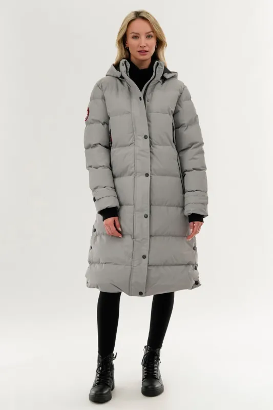 Canada Weather Gear Quilted Maxi Parka Jacket - Grey sold by Fairweather