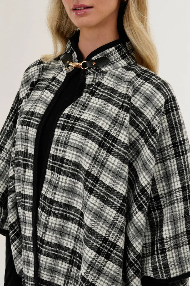 Tartan Plaid Poncho - Grey sold by Fairweather product image thumbnail 4