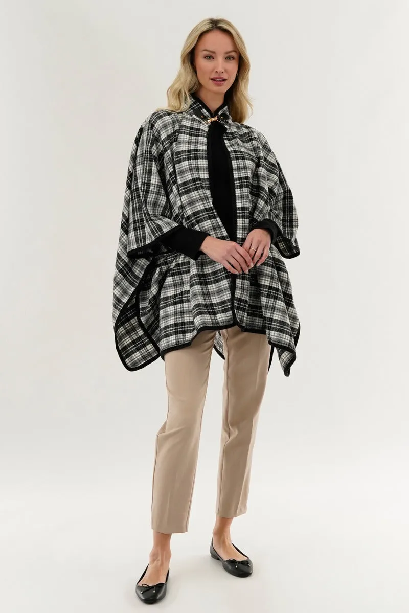 Tartan Plaid Poncho - Grey sold by Fairweather product image thumbnail 5