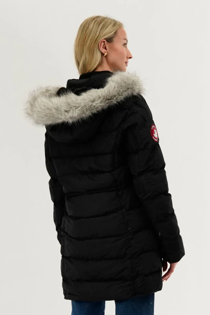 Canada Weather Gear Tie Waist Puffer Parka Jacket - Black sold by Fairweather product image thumbnail 3