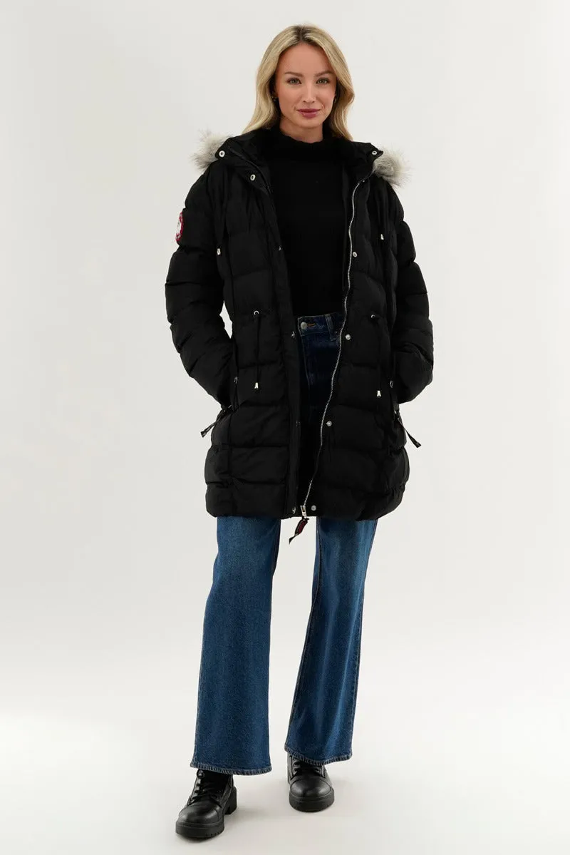 Canada Weather Gear Tie Waist Puffer Parka Jacket - Black sold by Fairweather product image thumbnail 5