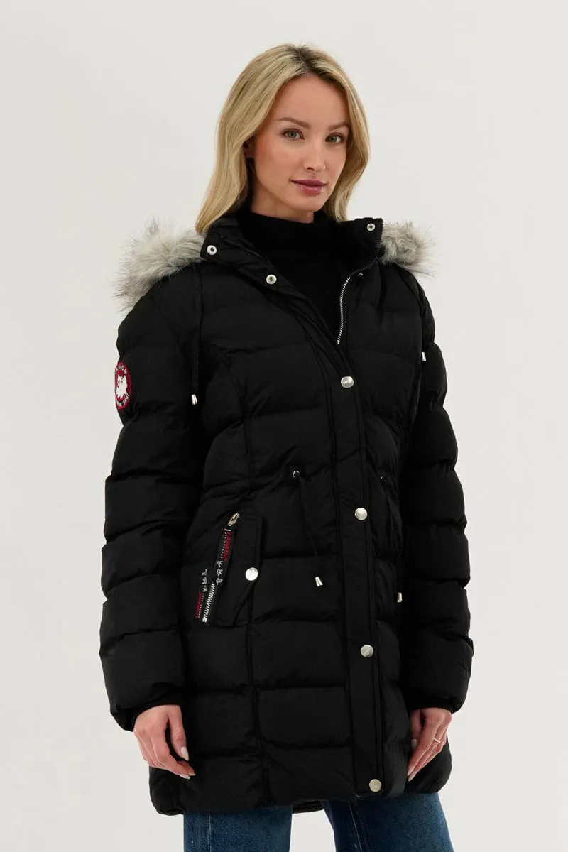 Canada Weather Gear Tie Waist Puffer Parka Jacket - Black sold by Fairweather product image thumbnail 2