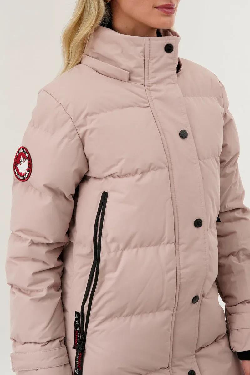 Quilted Maxi Parka Jacket - Pink sold by Fairweather product image thumbnail 4