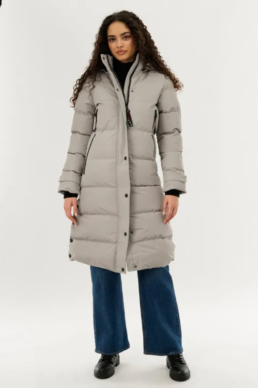 Canada Weather Gear Quilted Maxi Parka Jacket - Stone sold by Fairweather
