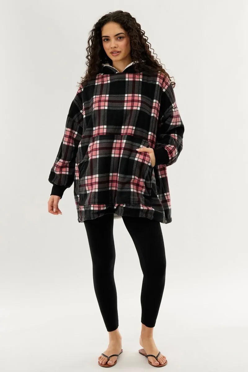Canada Weather Gear Plaid Oversided Hooded Pajama Top - Black sold by Fairweather product image thumbnail 5