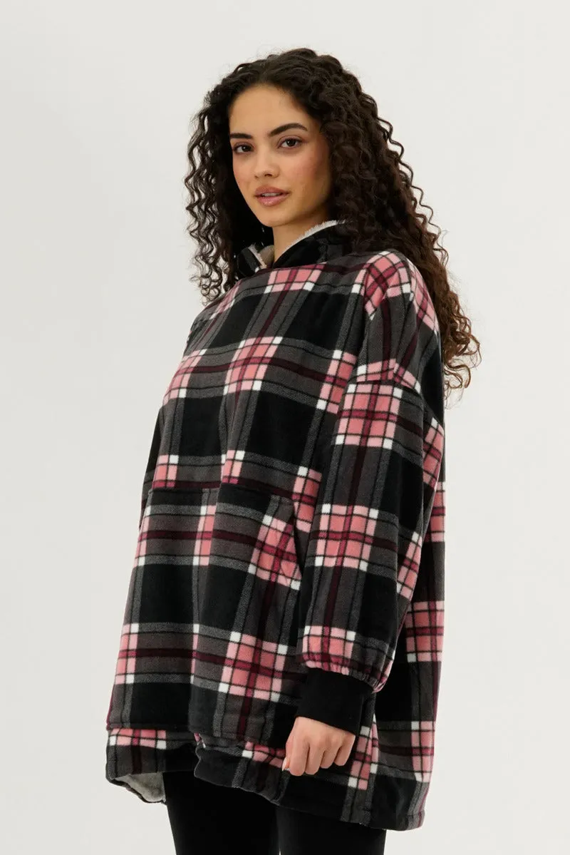 Canada Weather Gear Plaid Oversided Hooded Pajama Top - Black sold by Fairweather product image thumbnail 2