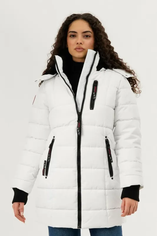 Canada Weather Gear Square Quilted Parka Jacket - White sold by Fairweather