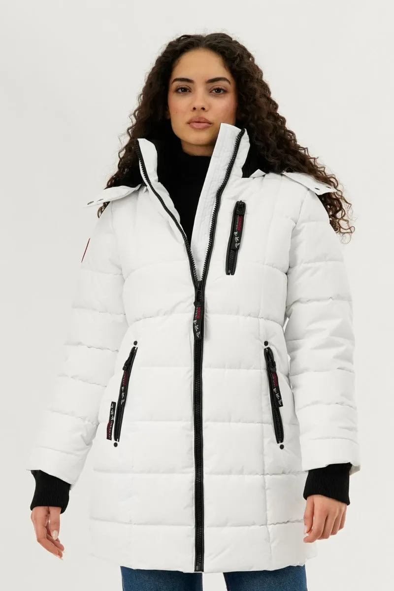 Canada Weather Gear Square Quilted Parka Jacket - White sold by Fairweather