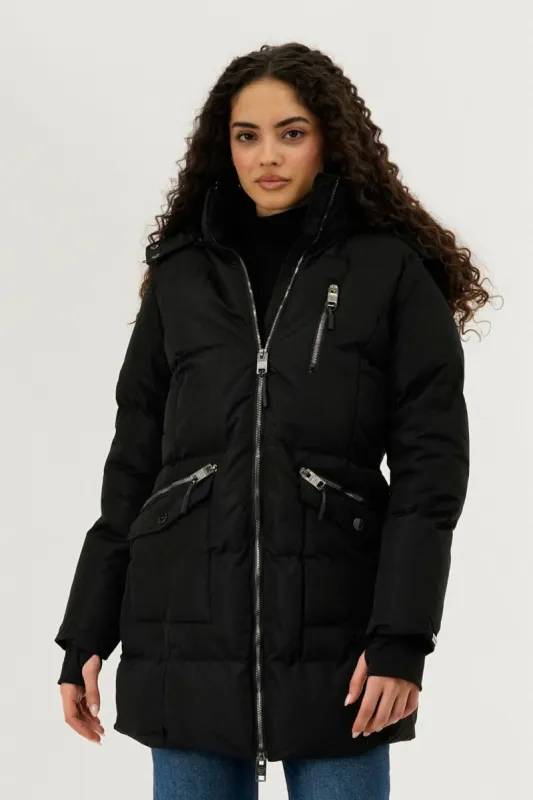 Canada Weather Gear Faux Fur Lined Hood Parka Jacket - Black sold by Fairweather