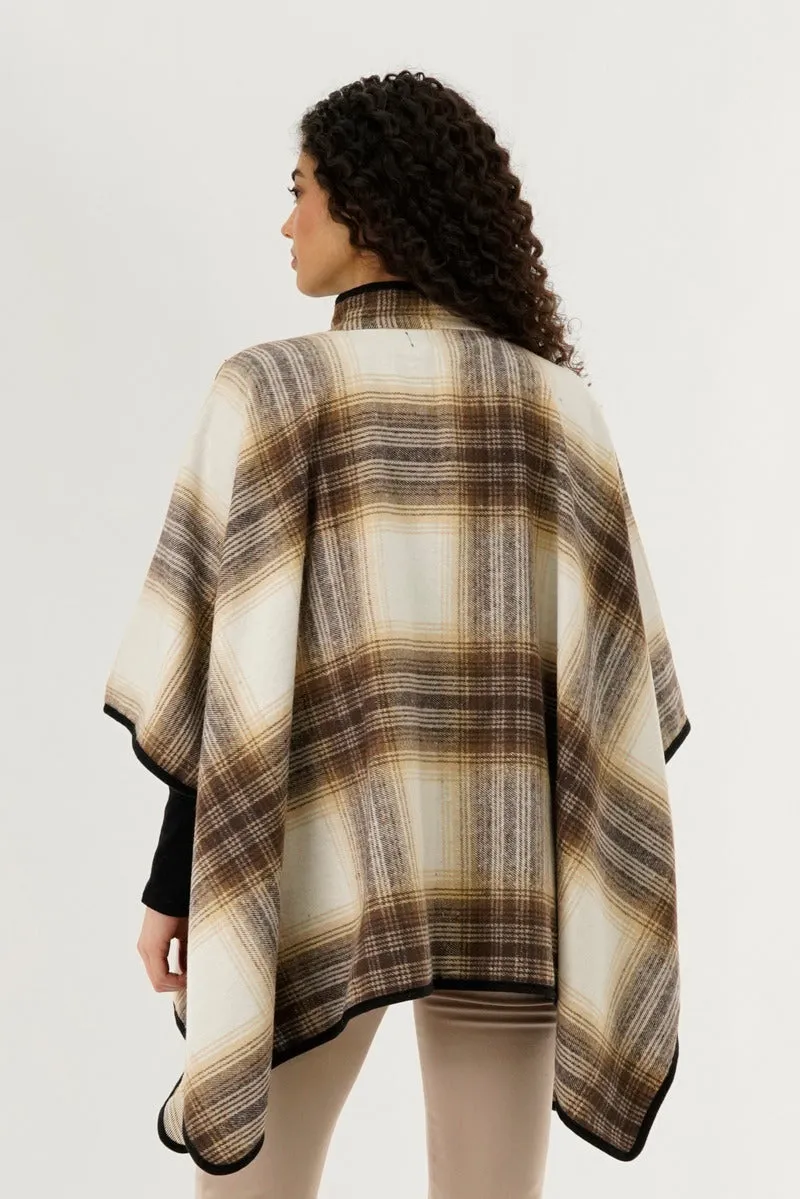 Canada Weather Gear Plaid Tartan Poncho - Beige sold by Fairweather product image thumbnail 3