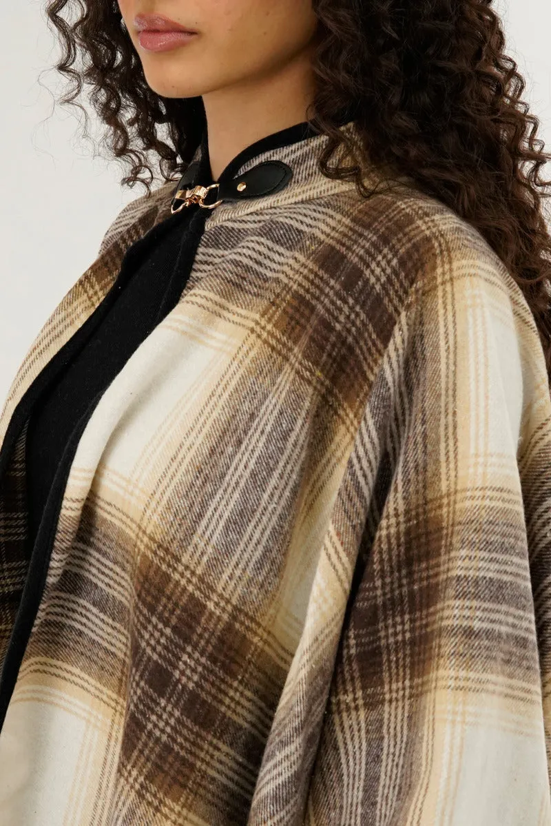 Canada Weather Gear Plaid Tartan Poncho - Beige sold by Fairweather product image thumbnail 4