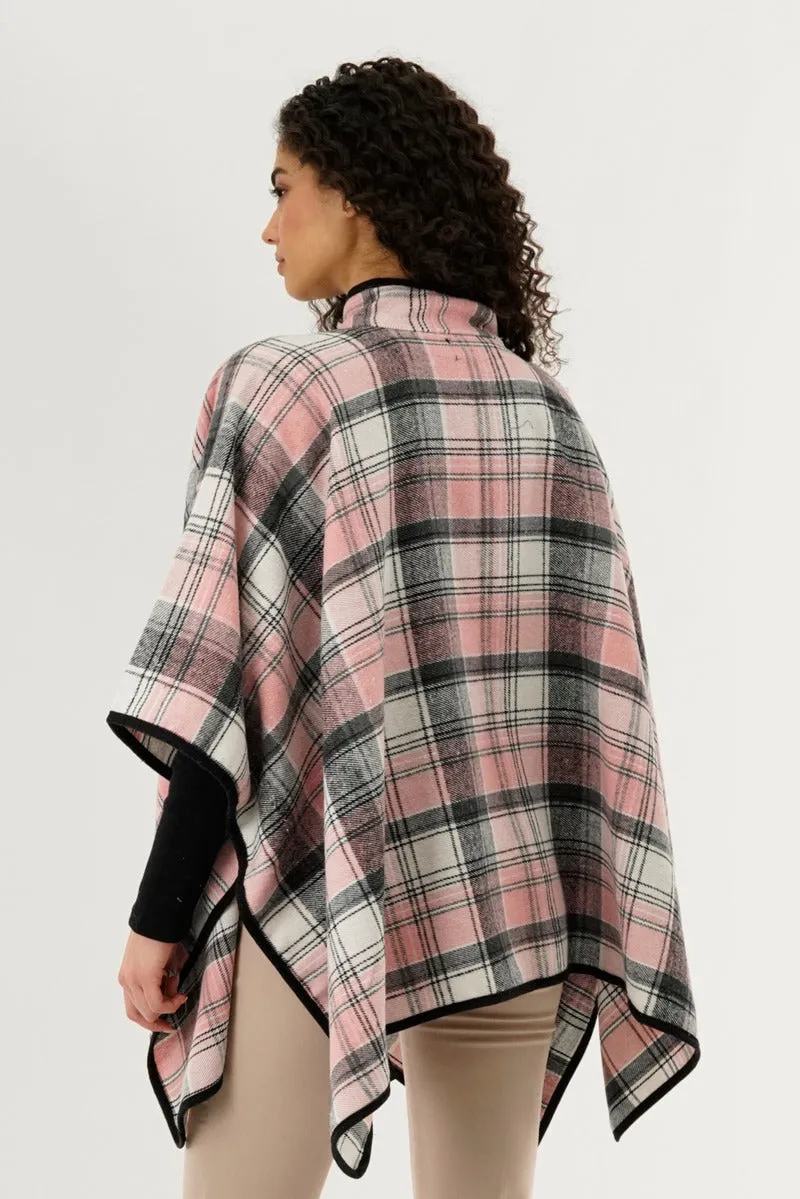 Canada Weather Gear Plaid Tartan Poncho - Pink sold by Fairweather product image thumbnail 3