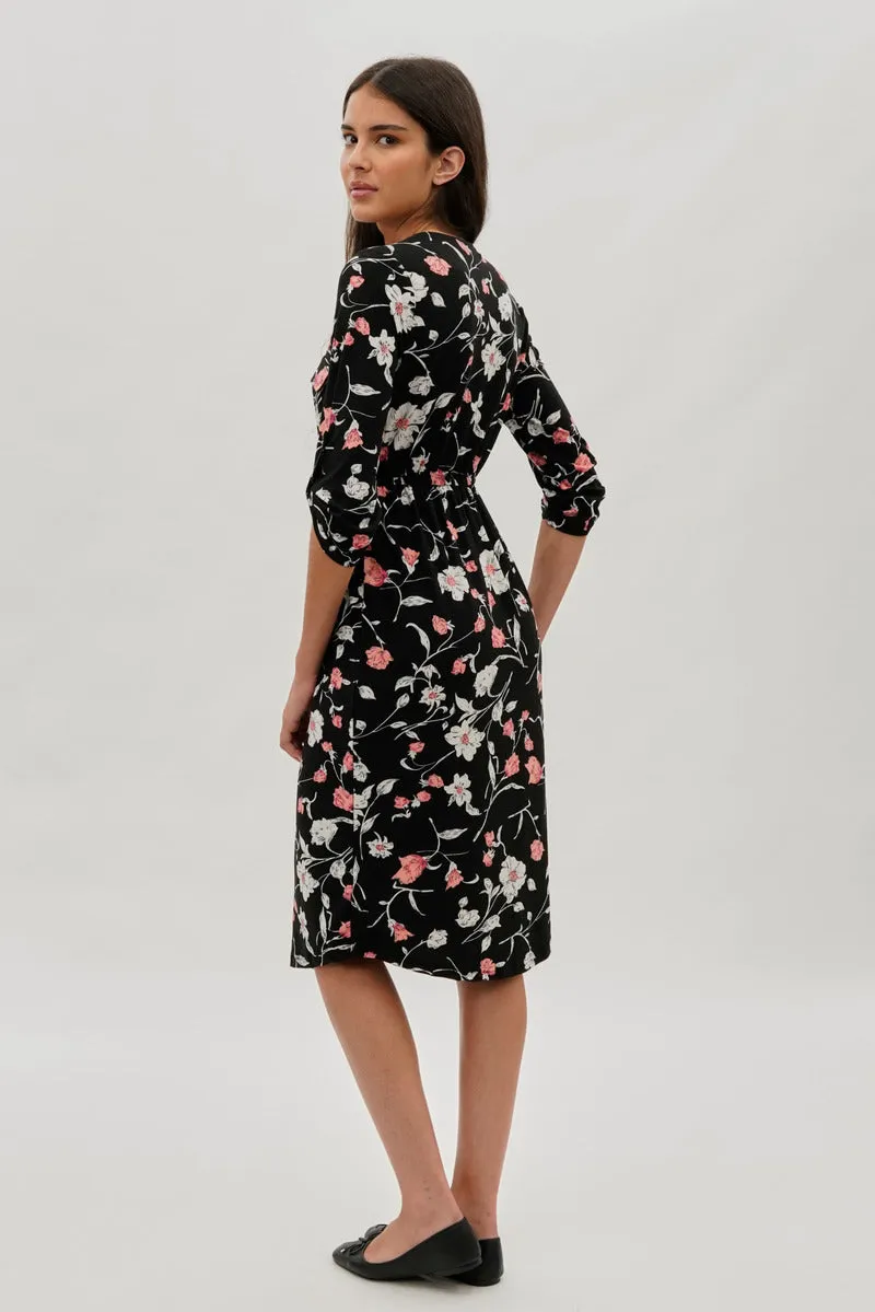 International INC Company Floral Front Zip Midi Dress - Black sold by Fairweather product image thumbnail 3