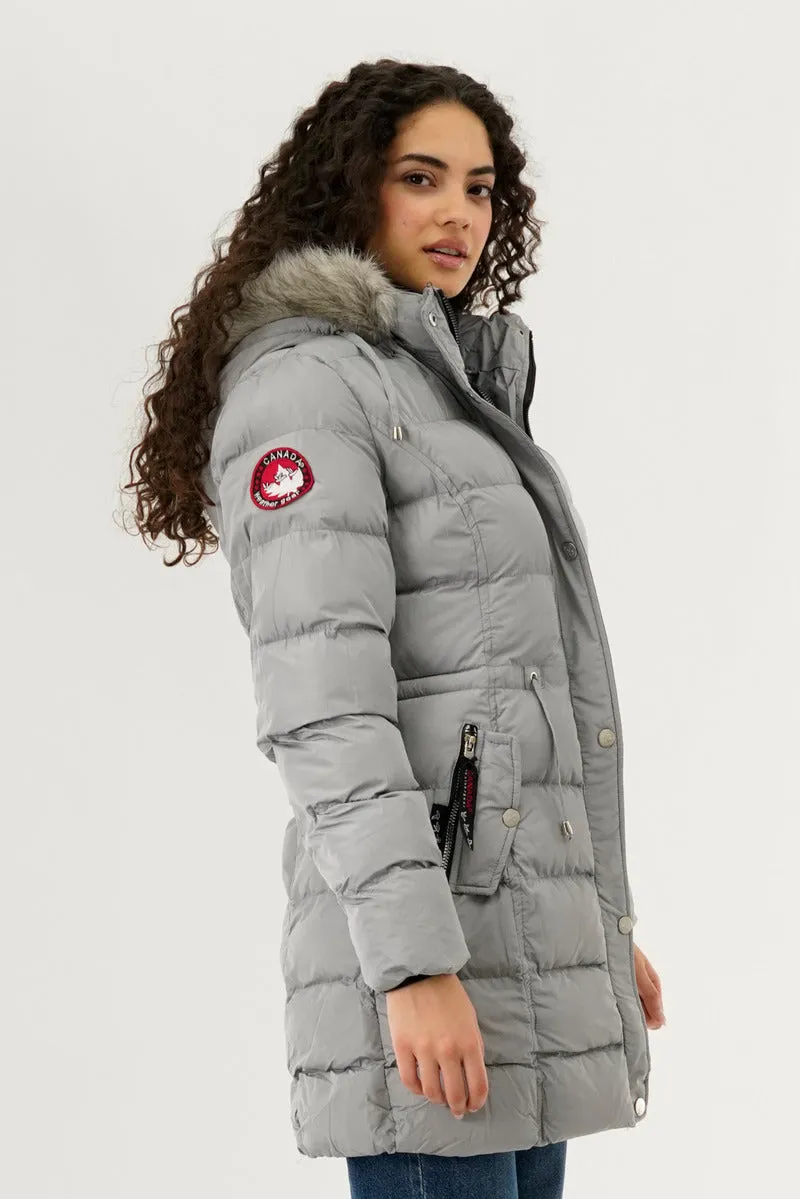 Canada Weather Gear Tie Waist Puffer Parka Jacket - Stone sold by Fairweather product image thumbnail 2