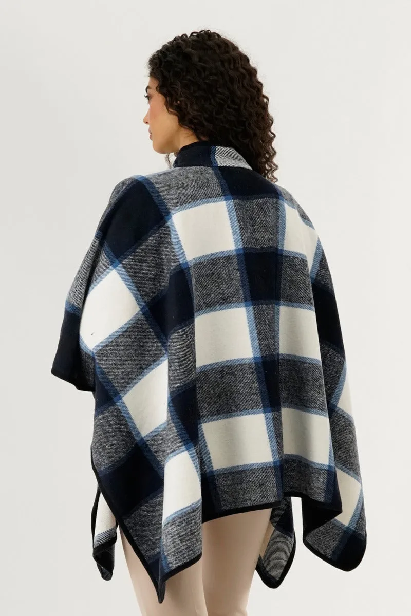Canada Weather Gear Plaid Poncho - Blue sold by Fairweather product image thumbnail 3