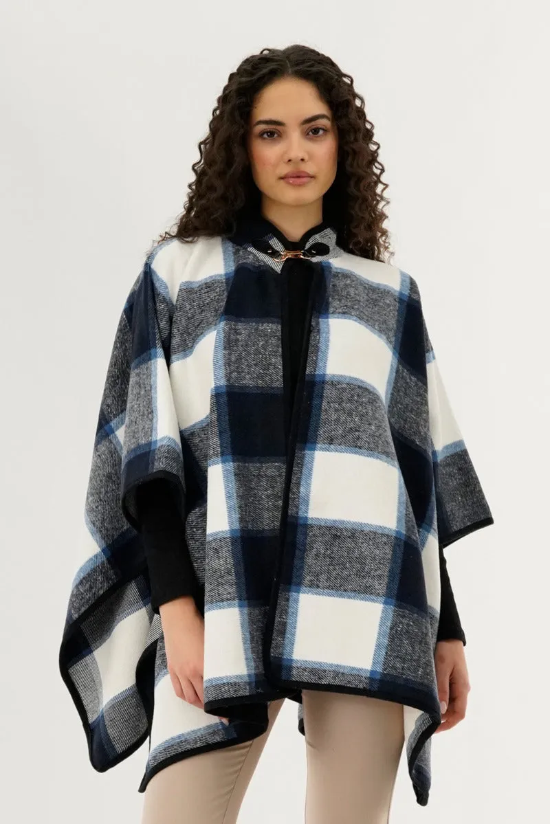 Canada Weather Gear Plaid Poncho - Blue sold by Fairweather