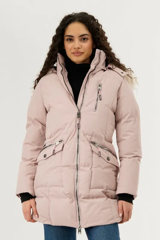 Canada Weather Gear Faux Fur Lined Hood Parka Jacket - Blush sold by Fairweather