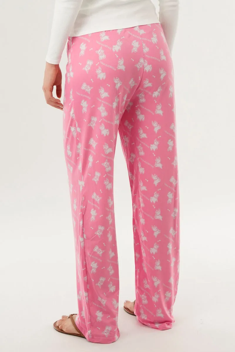 Canada Weather Gear Dog Print Wide Let Pajama Pants - Pink sold by Fairweather product image thumbnail 3