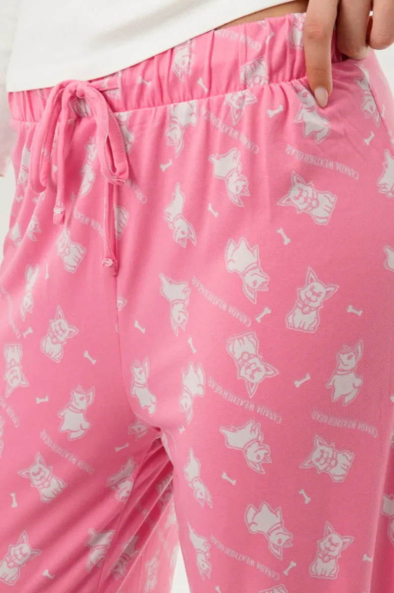 Canada Weather Gear Dog Print Wide Let Pajama Pants - Pink sold by Fairweather product image thumbnail 4