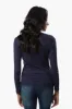Magazine Ribbed Front Twist Long Sleeve Top - Navy sold by Fairweather