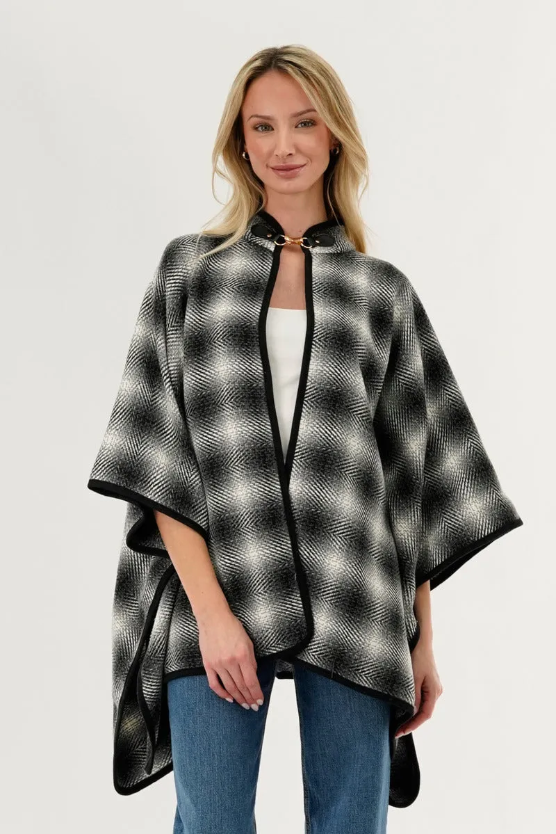 Canada Weather Gear Plaid Poncho - Grey sold by Fairweather