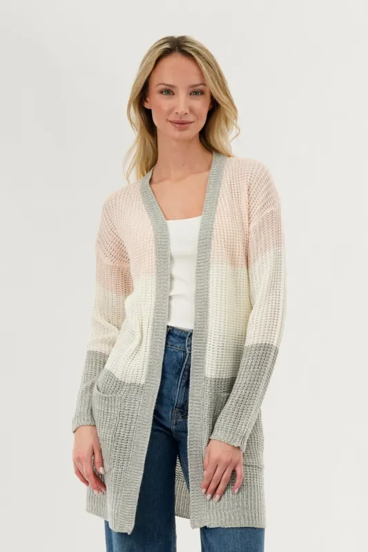 Stylexchange Colour Block Knit Cardigan - Pink sold by Fairweather