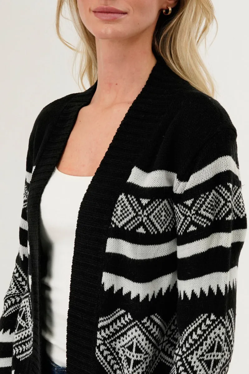 Fair Isle Print Cardigan - Black sold by Fairweather product image thumbnail 4