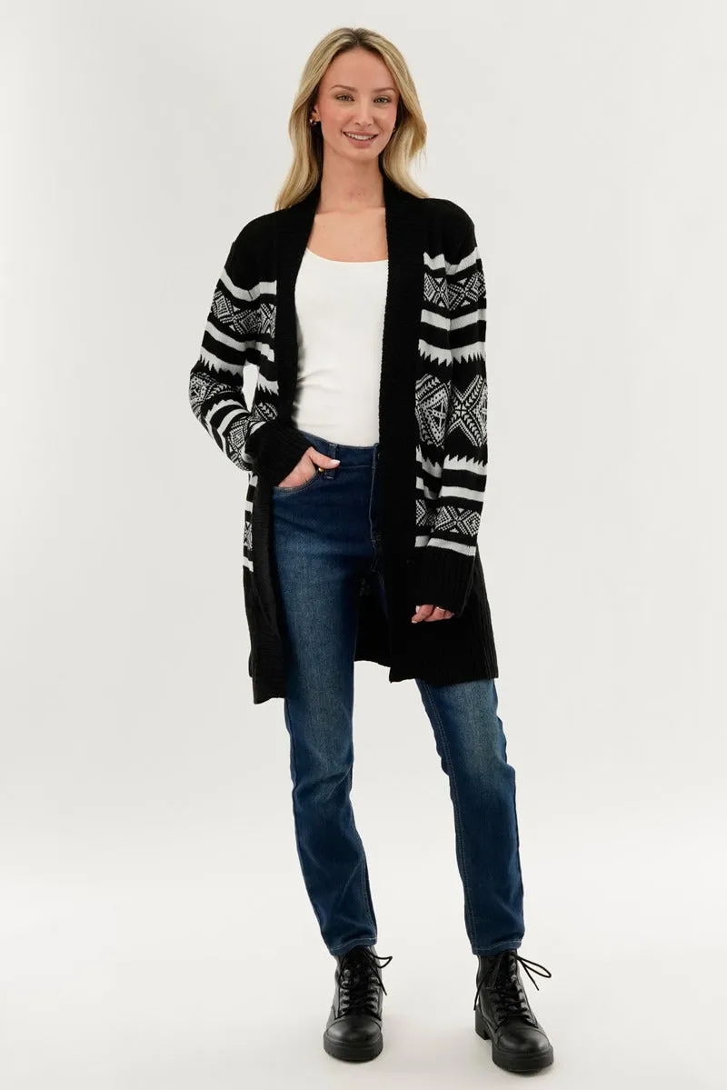Fair Isle Print Cardigan - Black sold by Fairweather product image thumbnail 5
