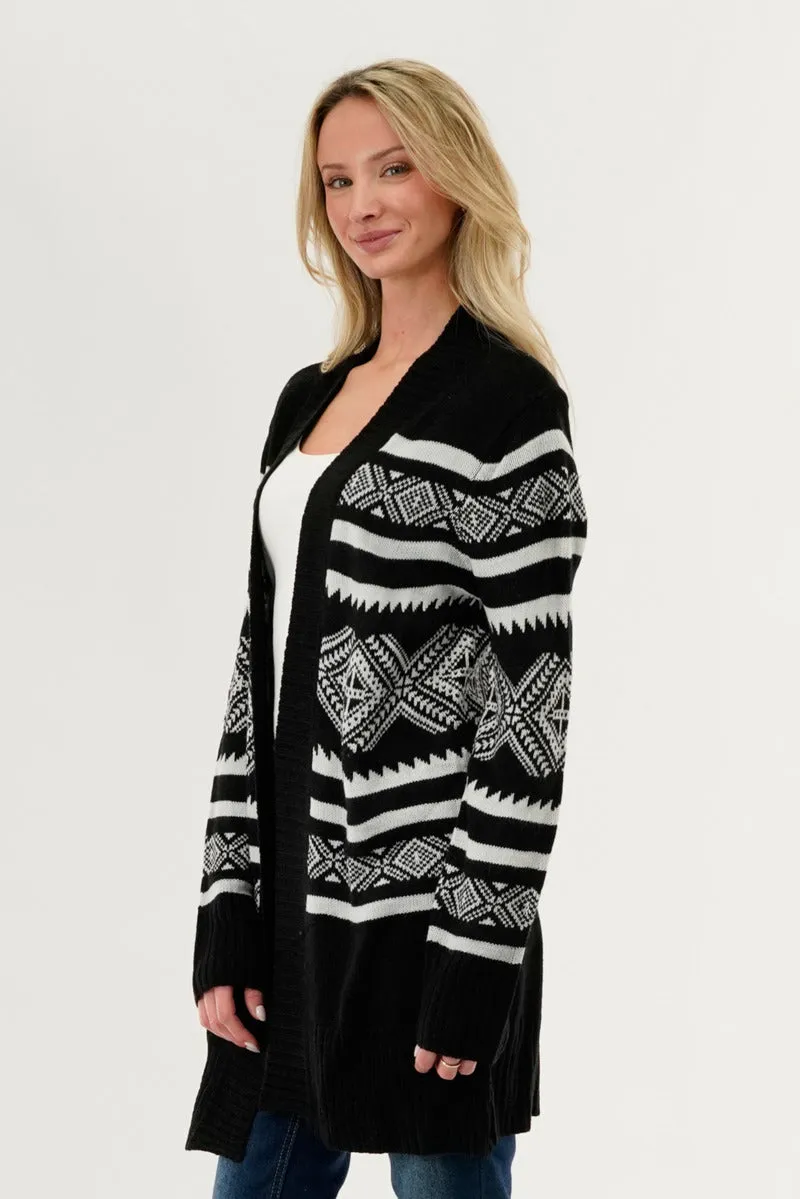 Fair Isle Print Cardigan - Black sold by Fairweather product image thumbnail 2