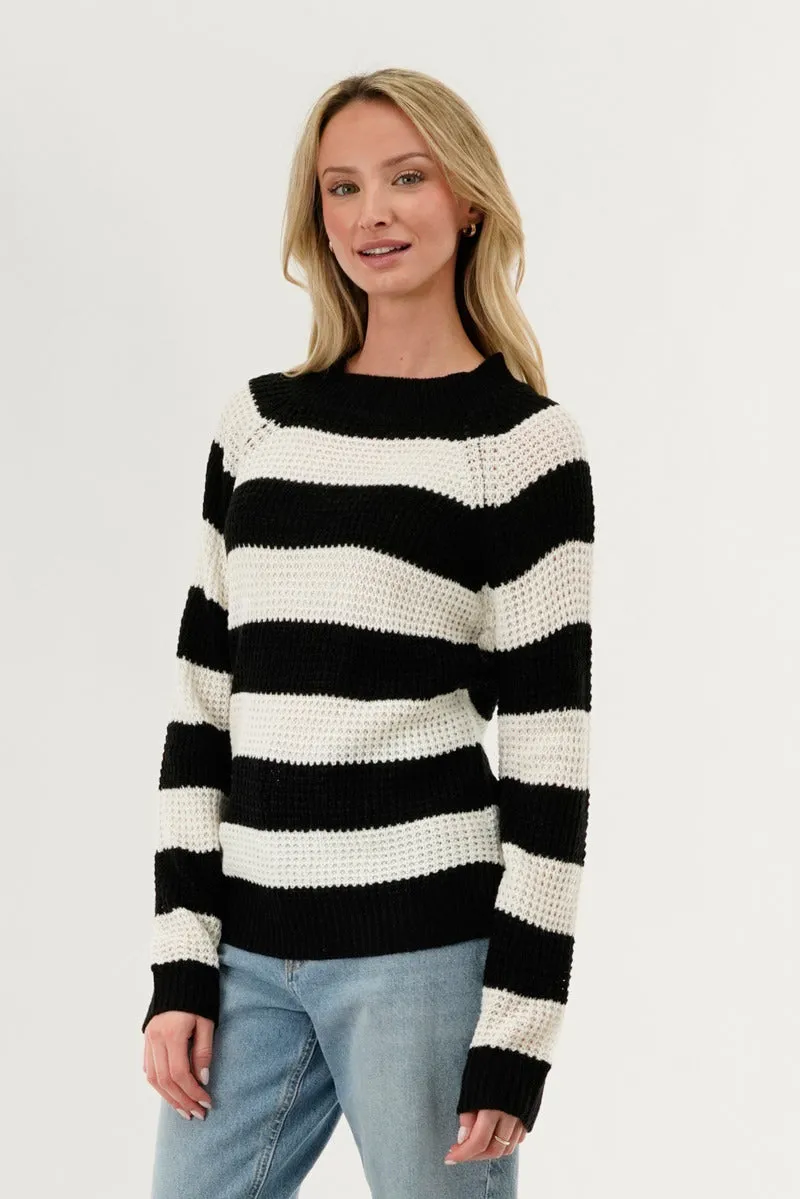 International INC Company Striped Knit Crewneck Pullover Sweater - Black sold by Fairweather product image thumbnail 2