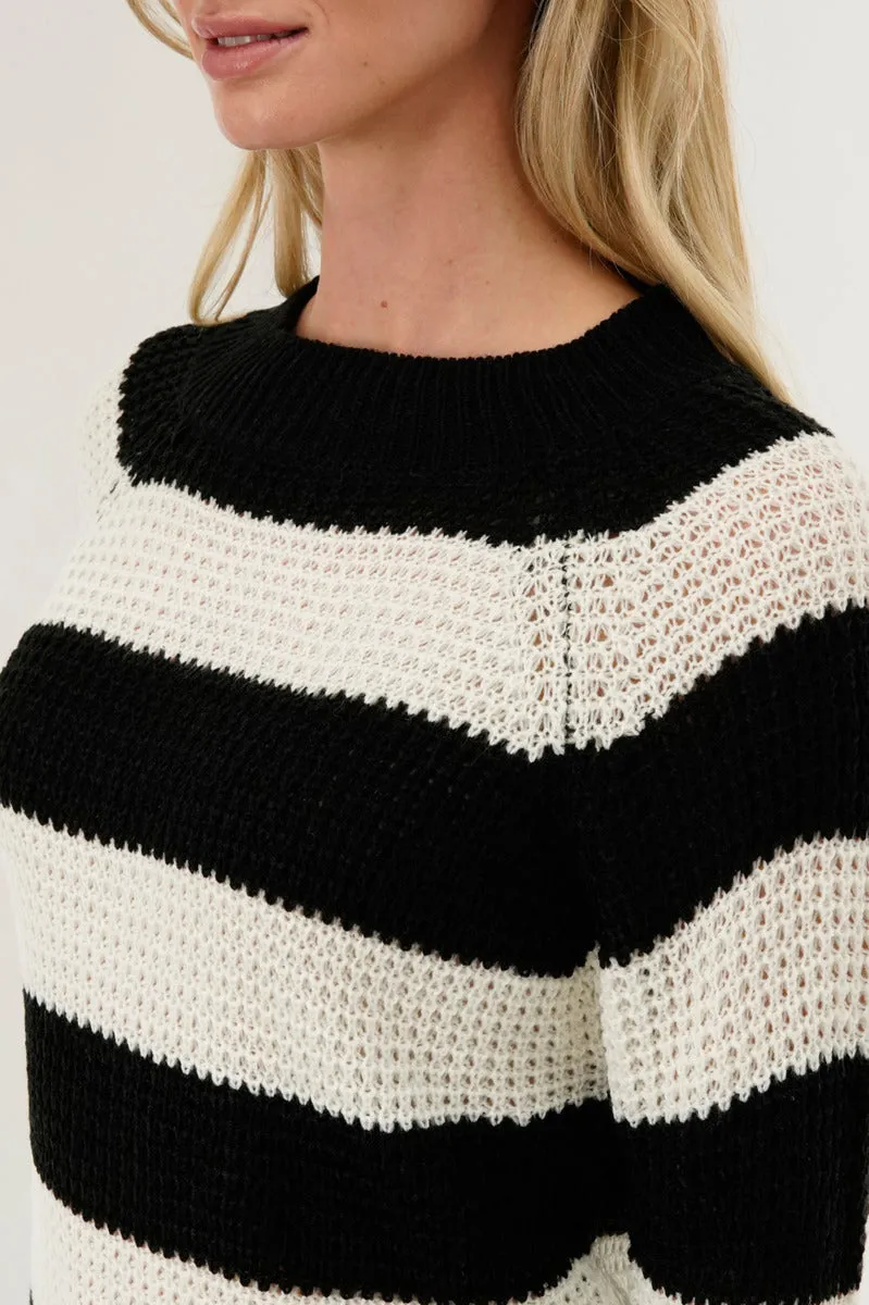 International INC Company Striped Knit Crewneck Pullover Sweater - Black sold by Fairweather product image thumbnail 4