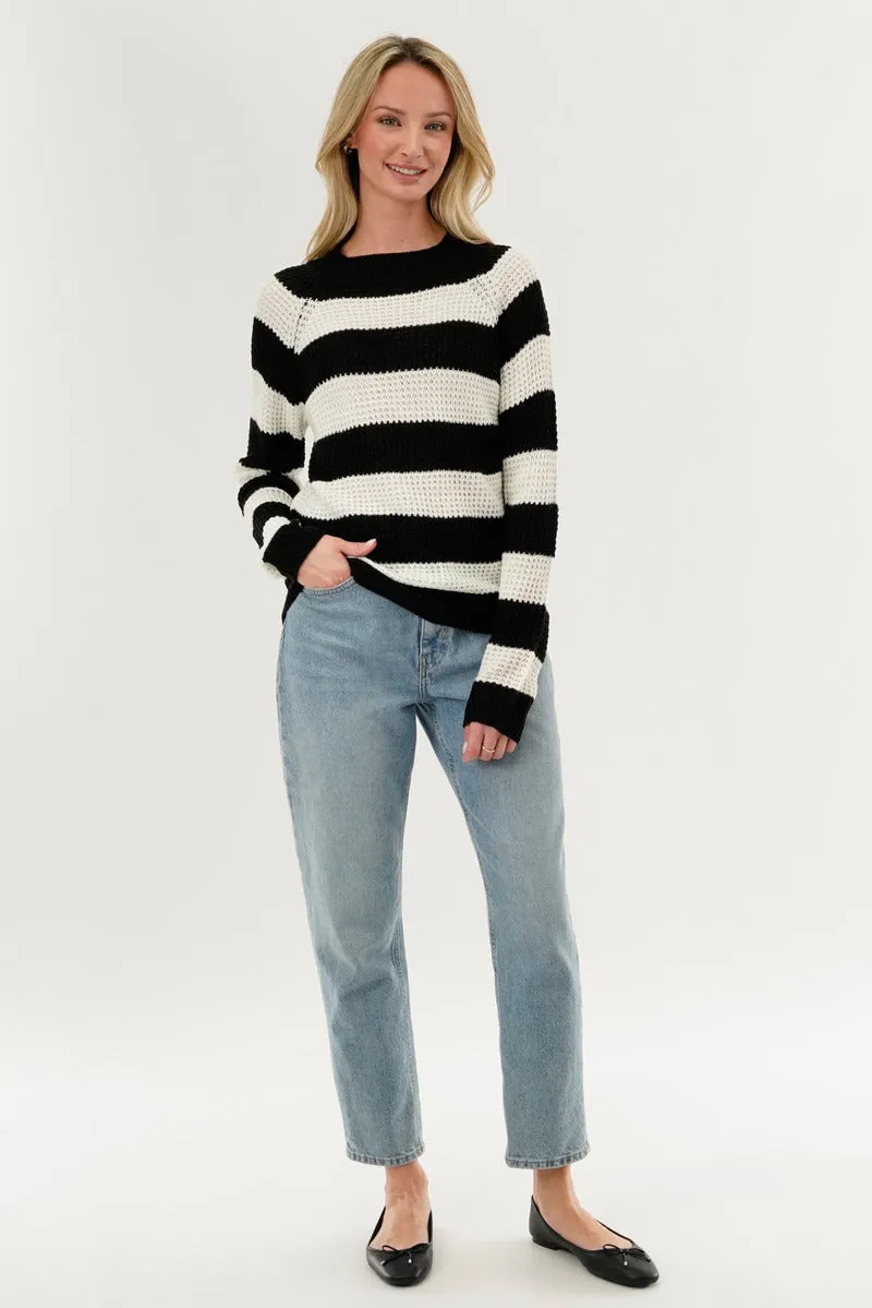 International INC Company Striped Knit Crewneck Pullover Sweater - Black sold by Fairweather product image thumbnail 5